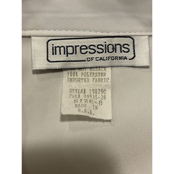 Vintage 90s Blouse Career Shoulder Pads Button Up LS Sz 8 USA Light Academia - Picture 3 of 12